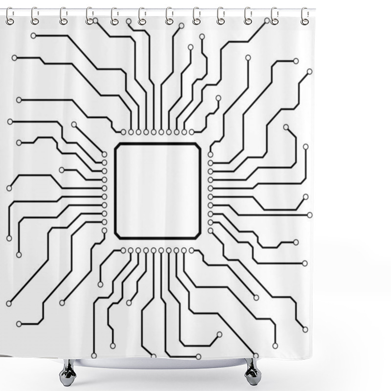 Personality  Hi-Tech Circuit Board Shower Curtains