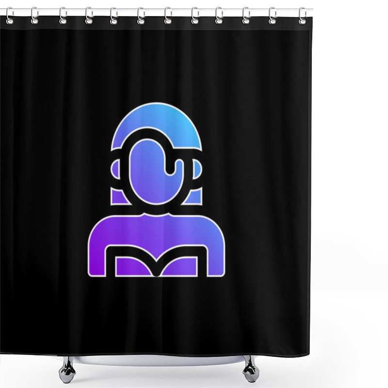 Personality  Actress Blue Gradient Vector Icon Shower Curtains