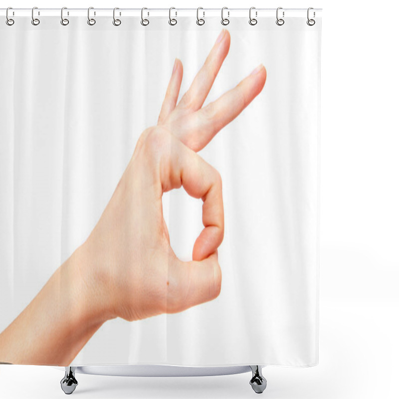 Personality  OK Sign Shower Curtains