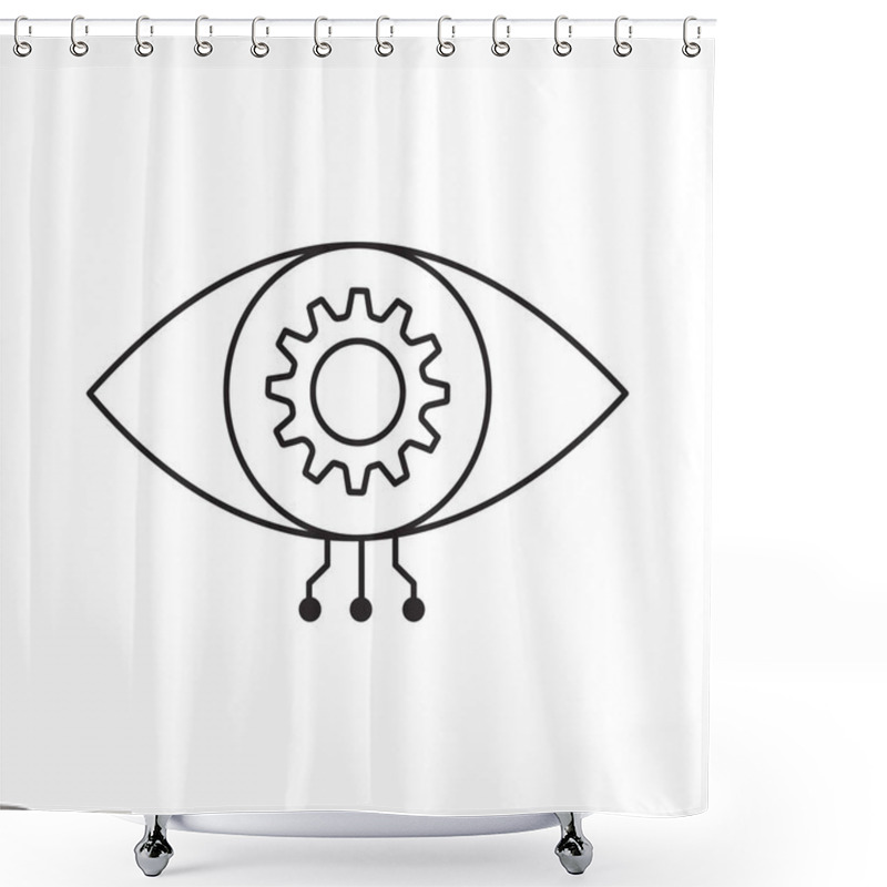 Personality  AI Vision Eye For Smart Automation Vector Icon Design, Digital Vision, Pattern Detection, Visual Tech, Automation Shower Curtains