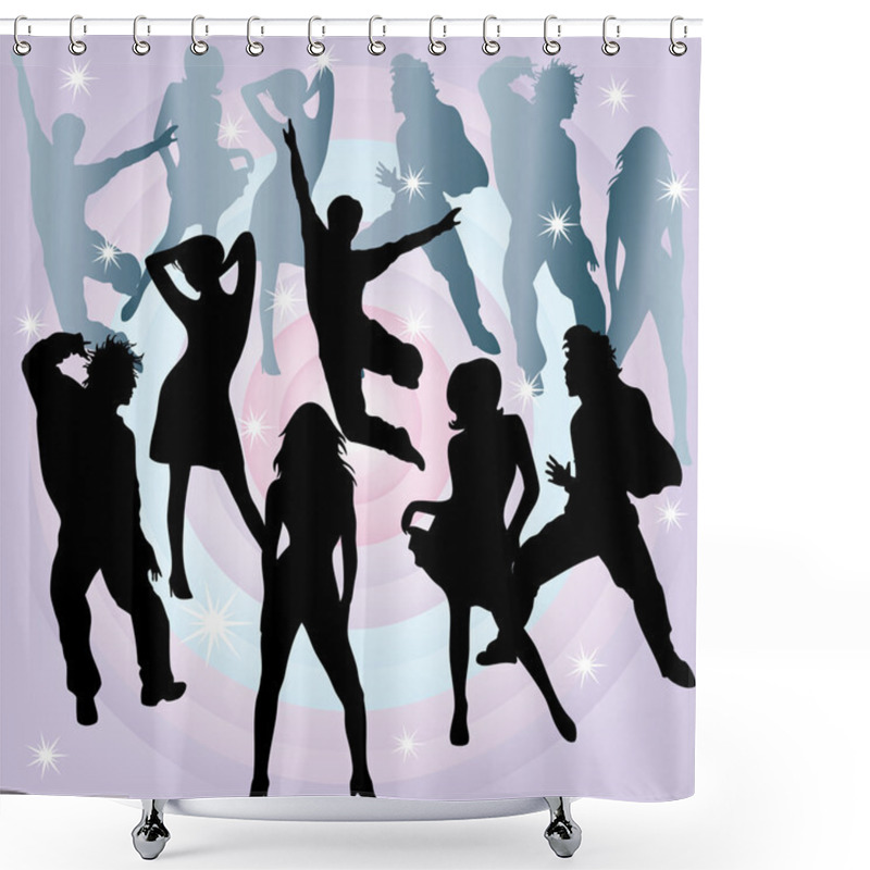 Personality  Silhouettes Of Dancers. Shower Curtains