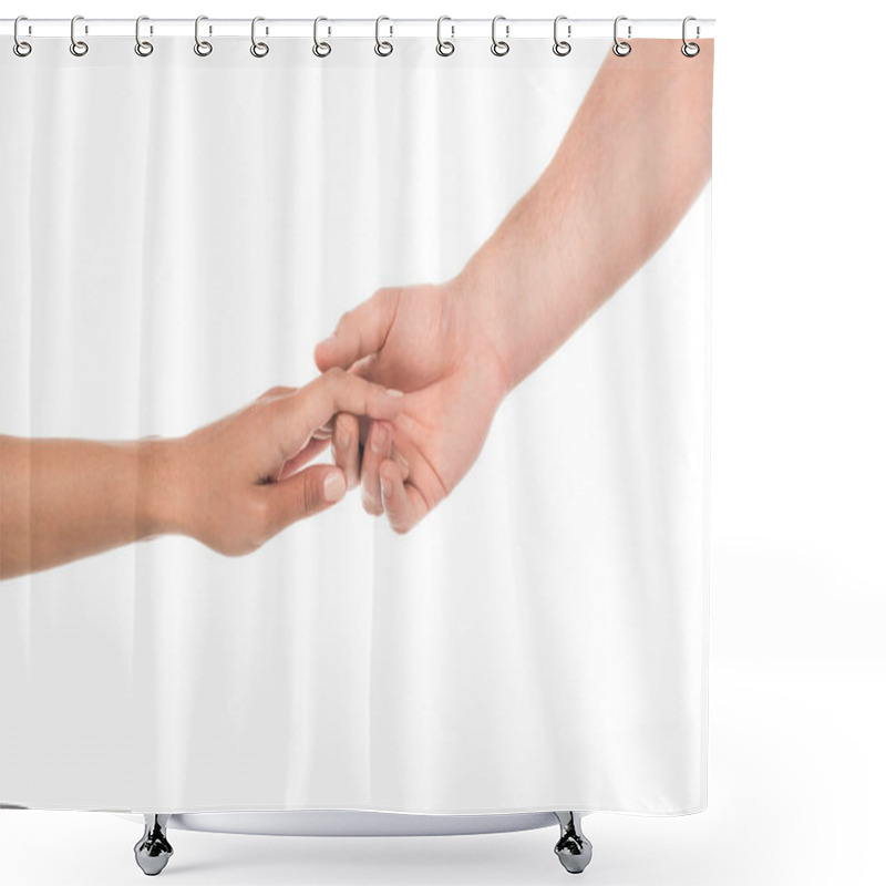 Personality  Hands Holding Each Other Shower Curtains