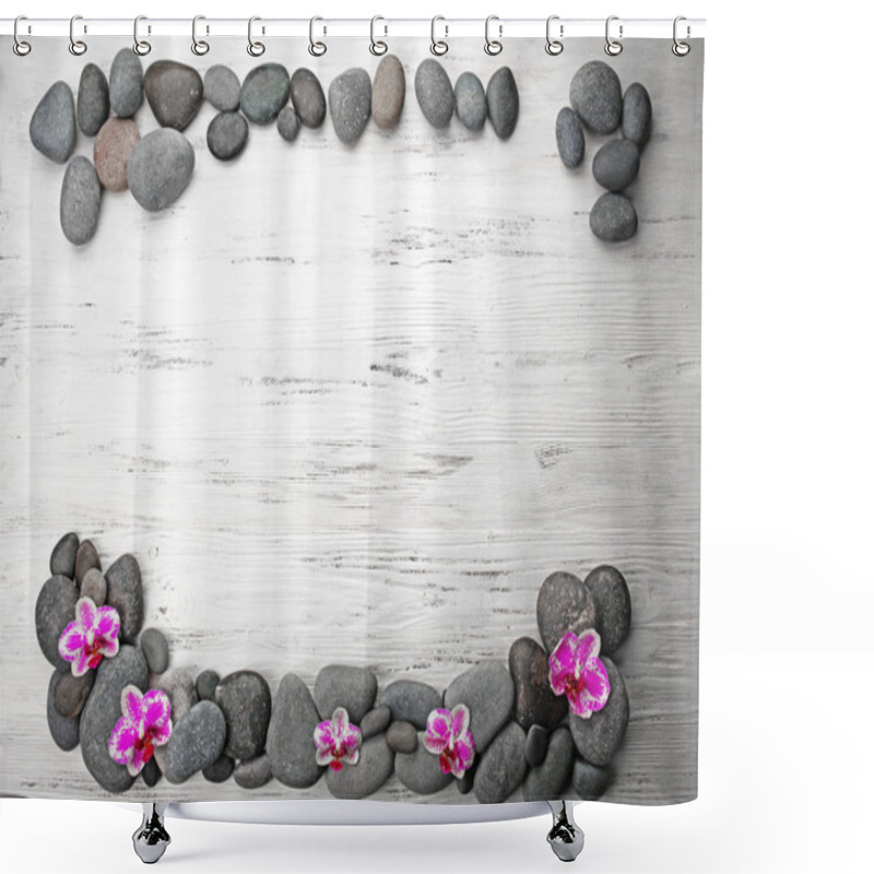 Personality  Spa Stones And Orchids Shower Curtains