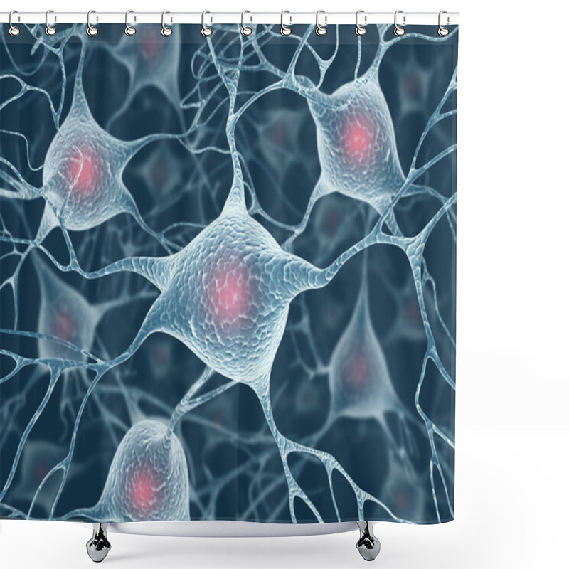 Personality  Brain With Nervous System And Neuron Shower Curtains