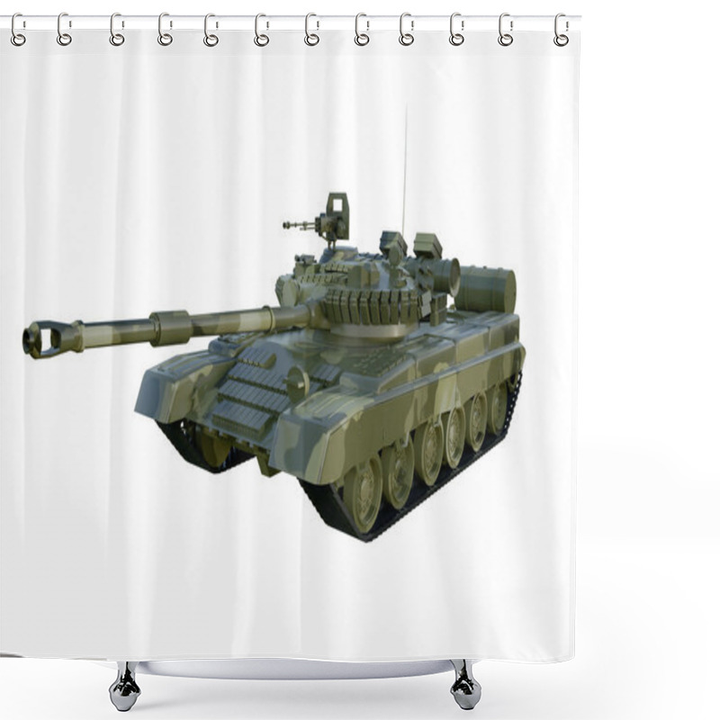 Personality  Russian Military Tank T-90. Isolate On White Background Shower Curtains