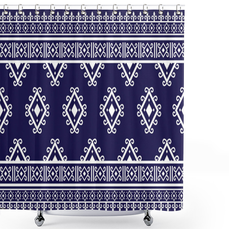 Personality  Decorative Abstract Geomatrical Ethnic Oriental Pattern Traditional,Abstract Ethnic Floral Pattern Background Design For Carpet,wallpaper,clothing,wrapping,batik,fabric,traditional Print Vector Illustration. Shower Curtains