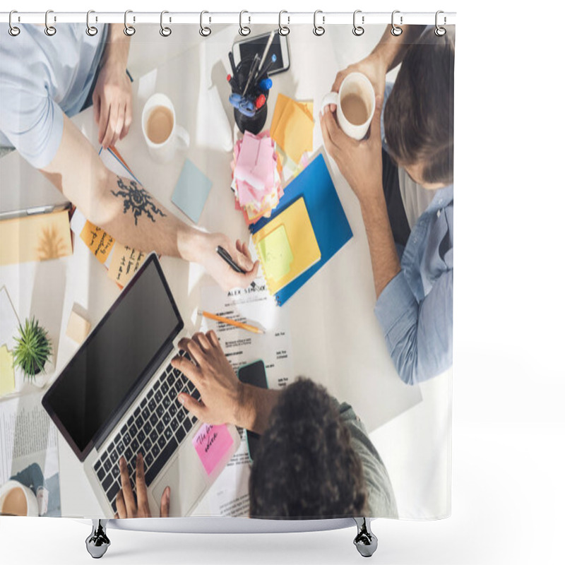 Personality  Casual Businessmen Working At Office Shower Curtains