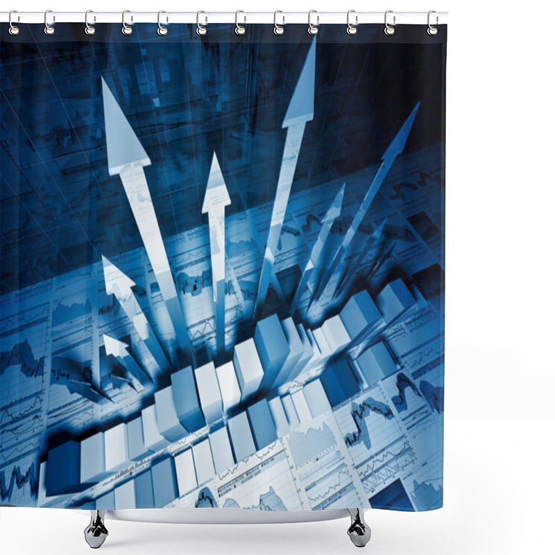 Personality  3d Financial Chart Shower Curtains