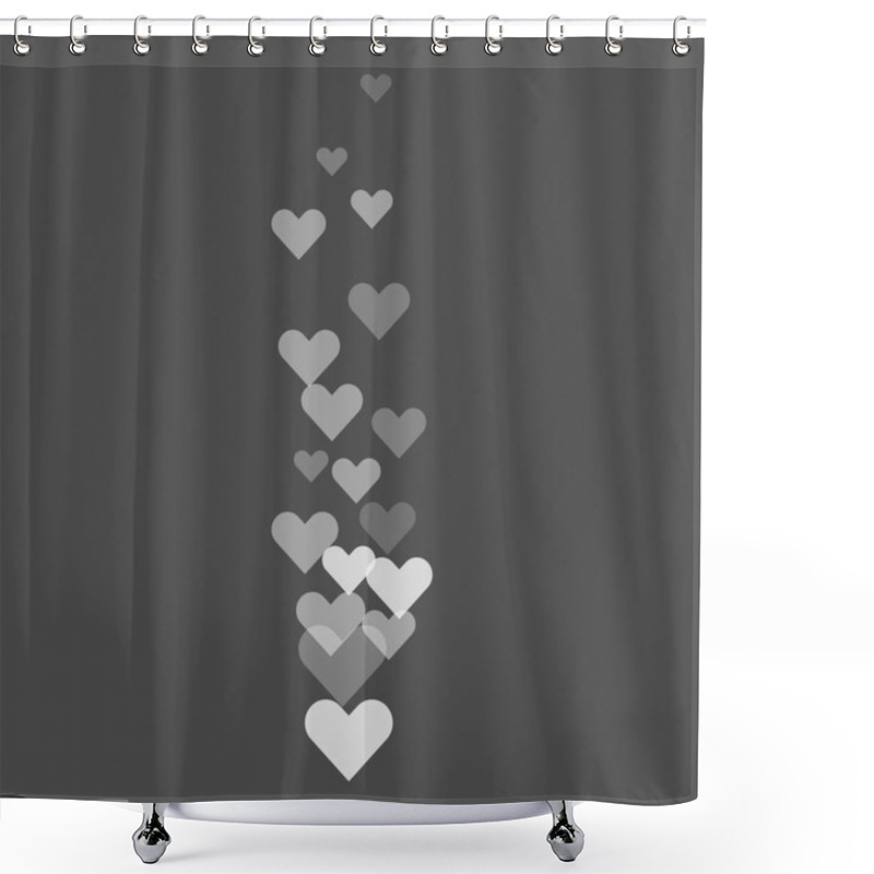 Personality  Like Hearts Flying Upstairs During Live Stream On Social Media. Vector Illustration. Shower Curtains