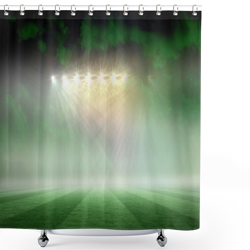 Personality  Football Pitch Under Green Sky Shower Curtains