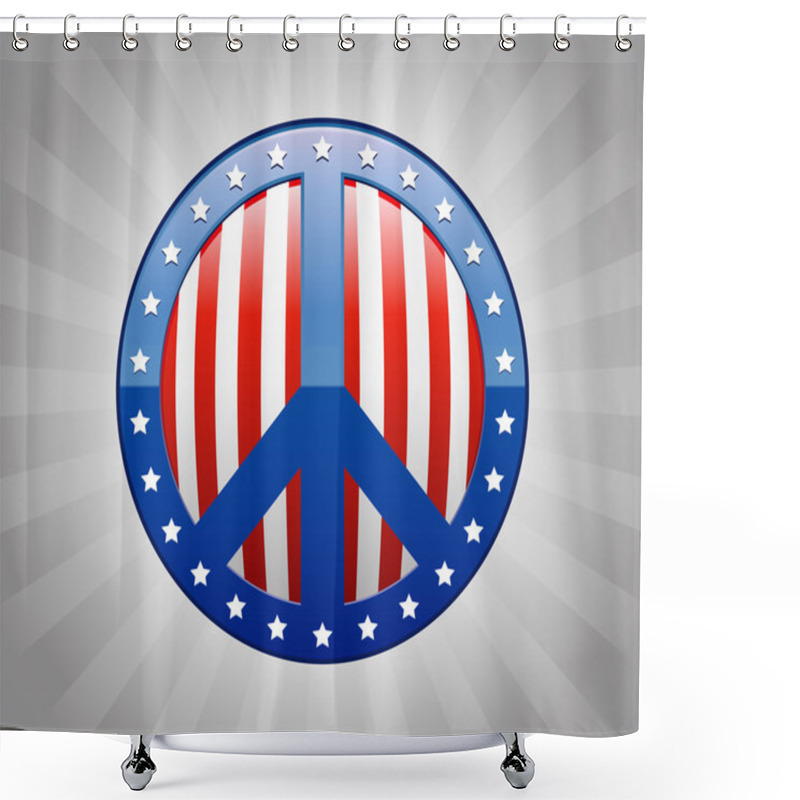 Personality  Peace Sign America Symbol Illustration Shower Curtains