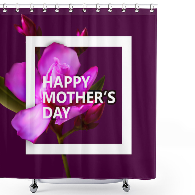 Personality  Happy Mothers Day Label With Flowers Shower Curtains