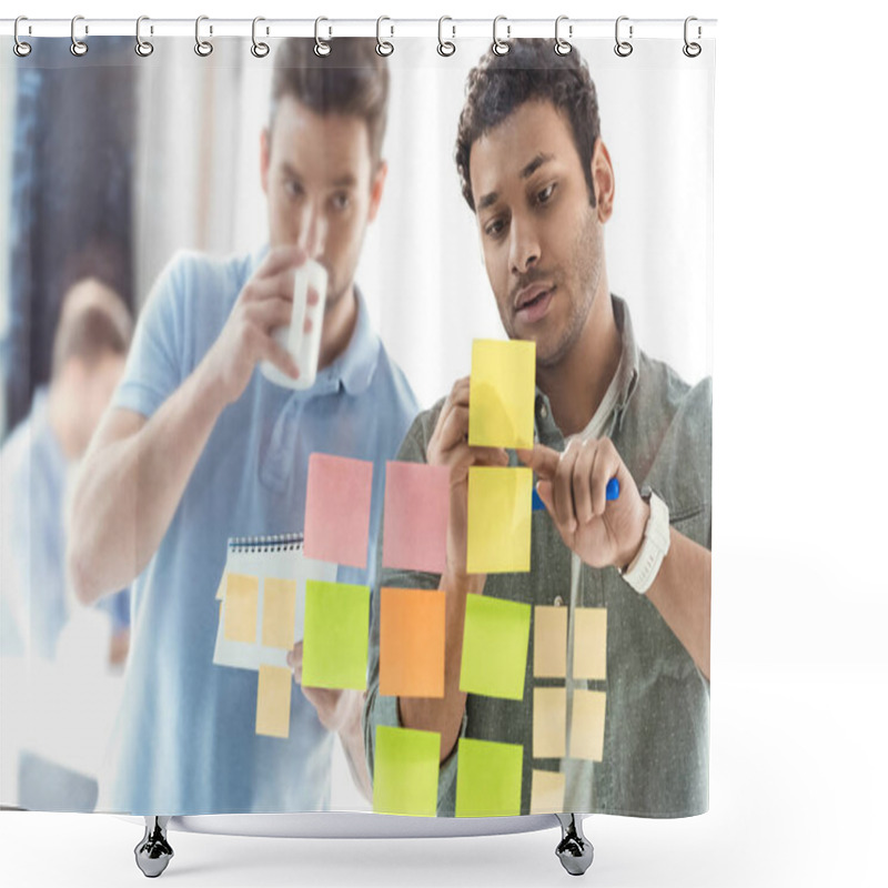 Personality  Casual Businessmen Working At Office Shower Curtains