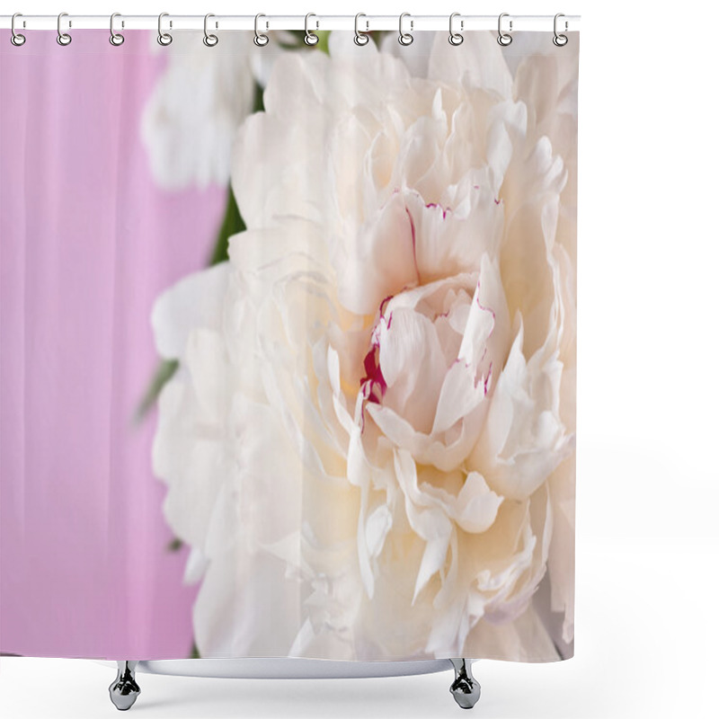 Personality  Beautiful White Peony Shower Curtains