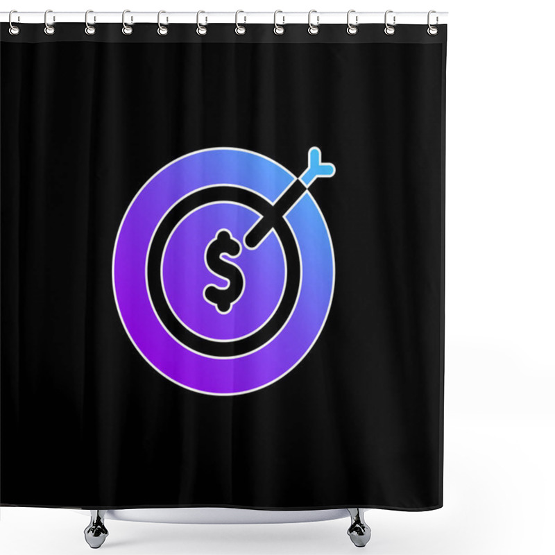 Personality  Aim Blue Gradient Vector Icon Shower Curtains