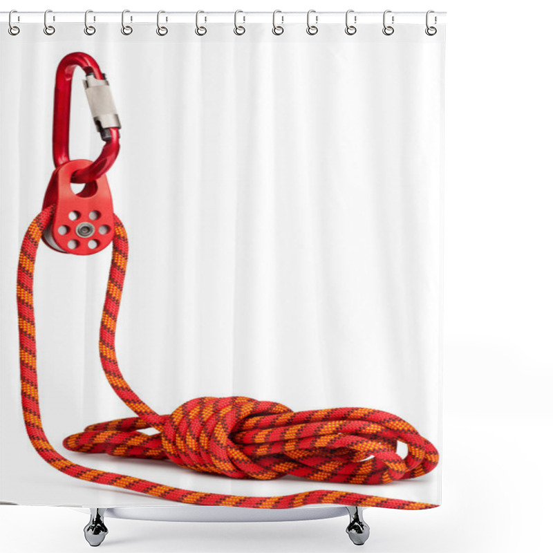 Personality  Climbing Equipment - Pulley, Rope, Carabiner Shower Curtains