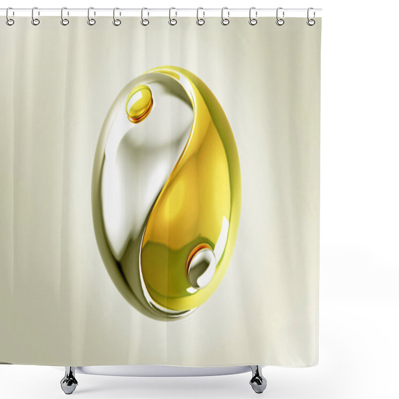 Personality  Gold And Silver Yin Yang Shower Curtains