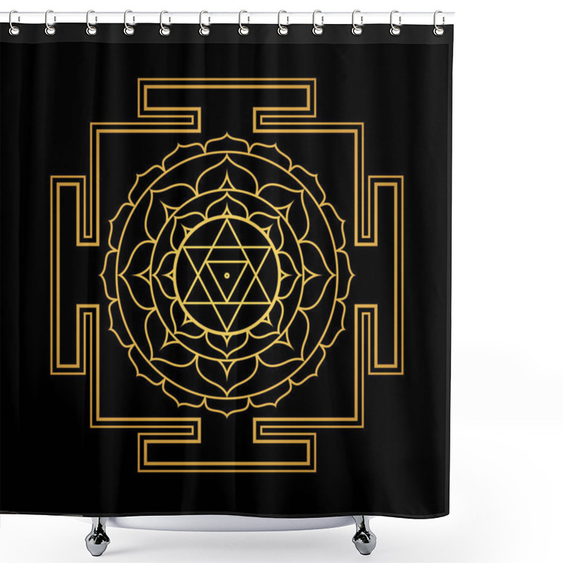 Personality  Hinduism Yantra Sacred Geometry Mandal Shower Curtains