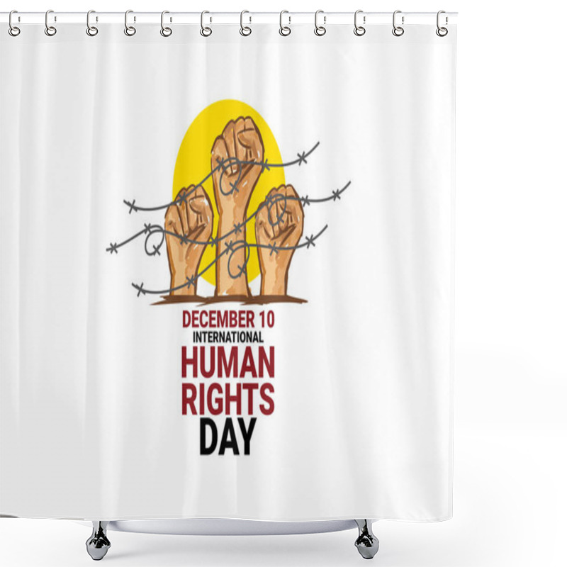 Personality  December 10, International Human Rights Day Vector Illustration. Suitable For Greeting Card, Poster And Banner. Shower Curtains