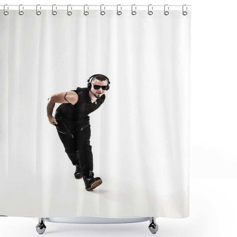 Personality  Best Rapper Dancing Break Dance .photo On A White Background. Shower Curtains