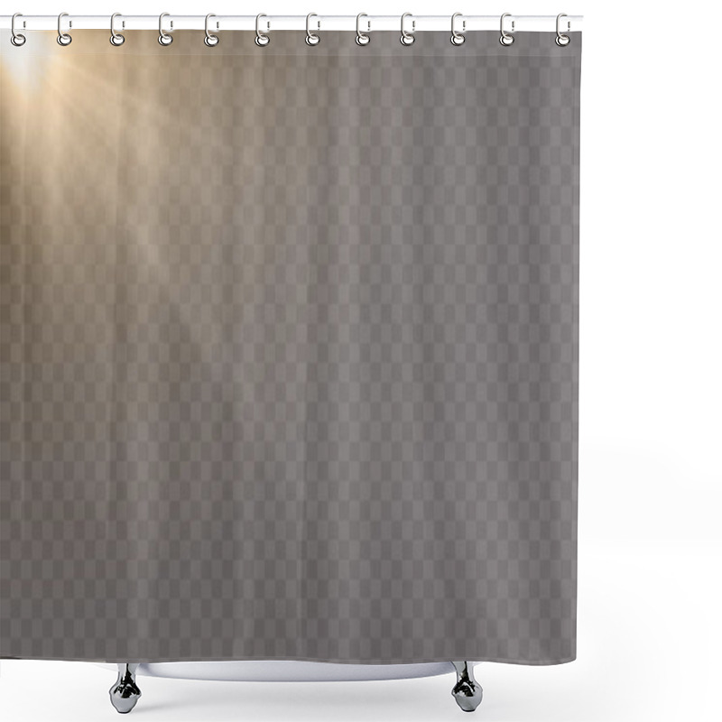 Personality  White Glowing Light Explode Transparent Background Shower Curtains