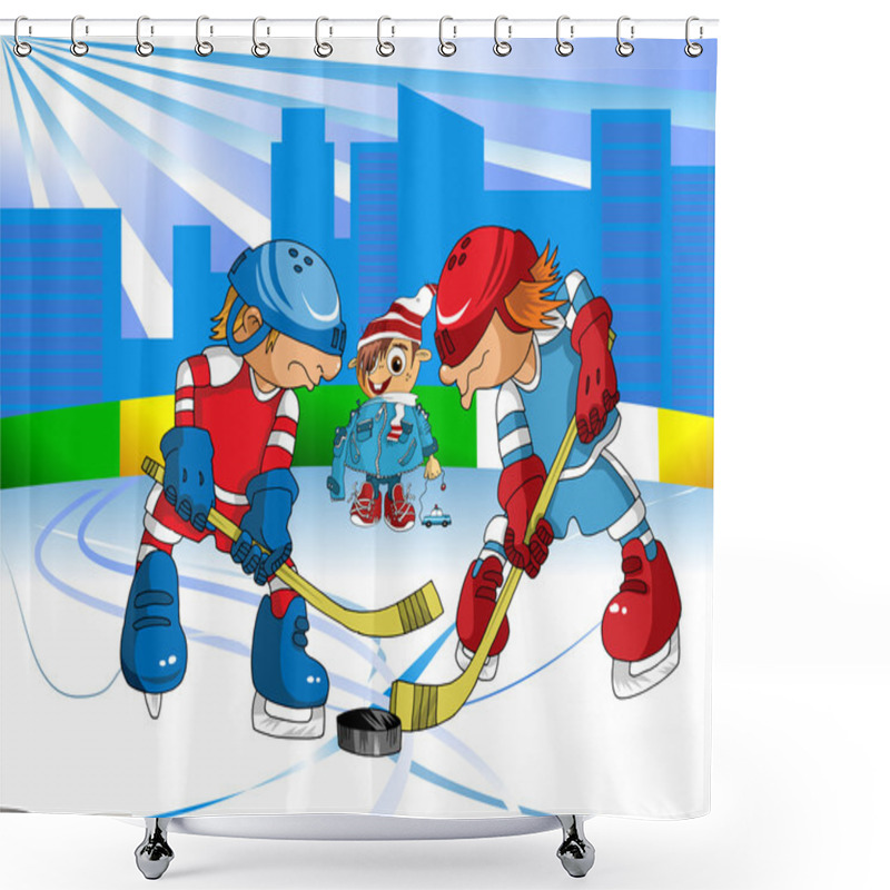 Personality  Hockey In February Shower Curtains