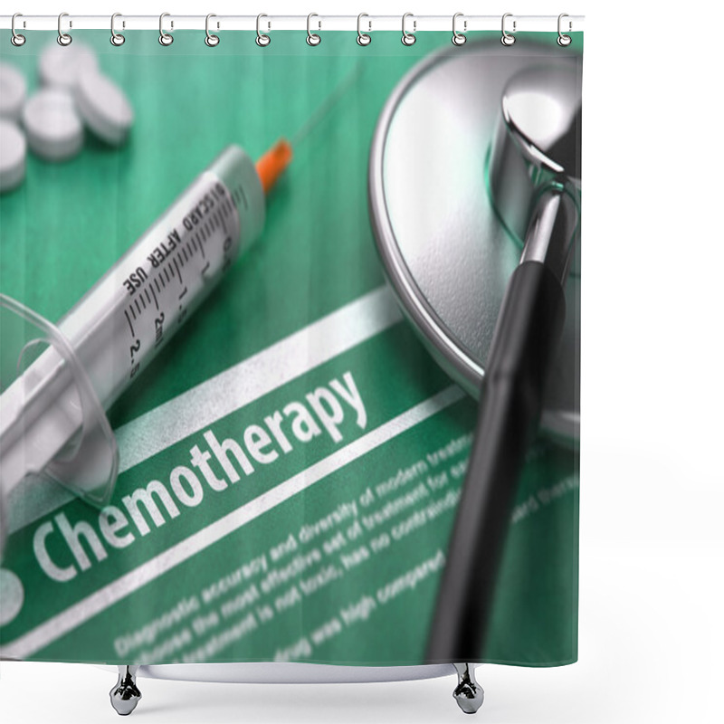 Personality  Diagnosis - Chemotherapy. Medical Concept. Shower Curtains