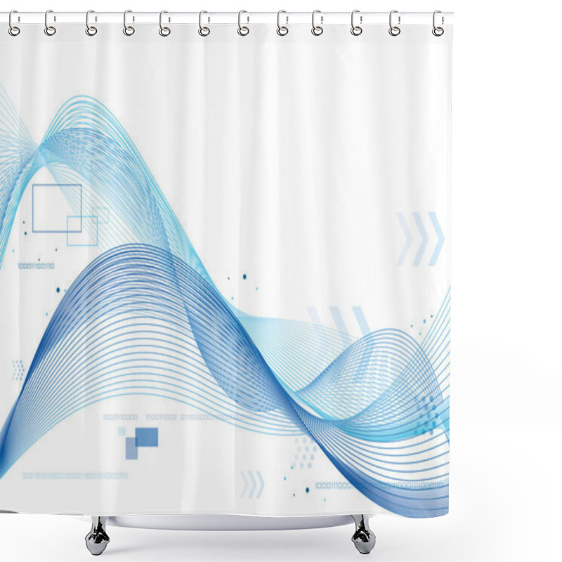 Personality  Blue Soft Lines And Arrows Background Shower Curtains