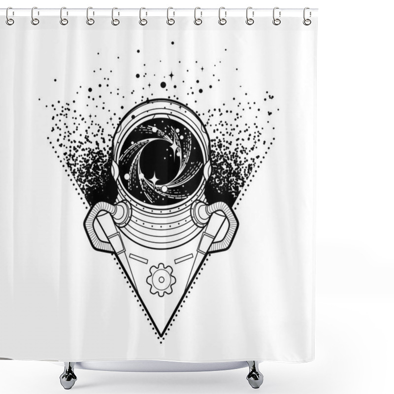 Personality  Graphic Austronaut In Triangle Shower Curtains