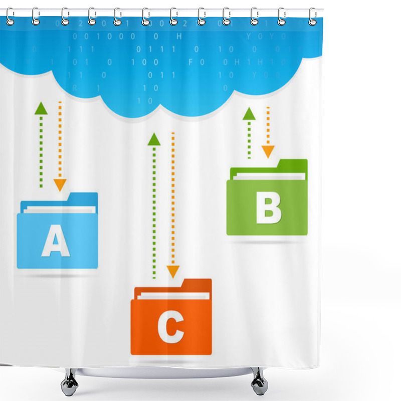 Personality  Transfer Files Cloud Presentation Shower Curtains