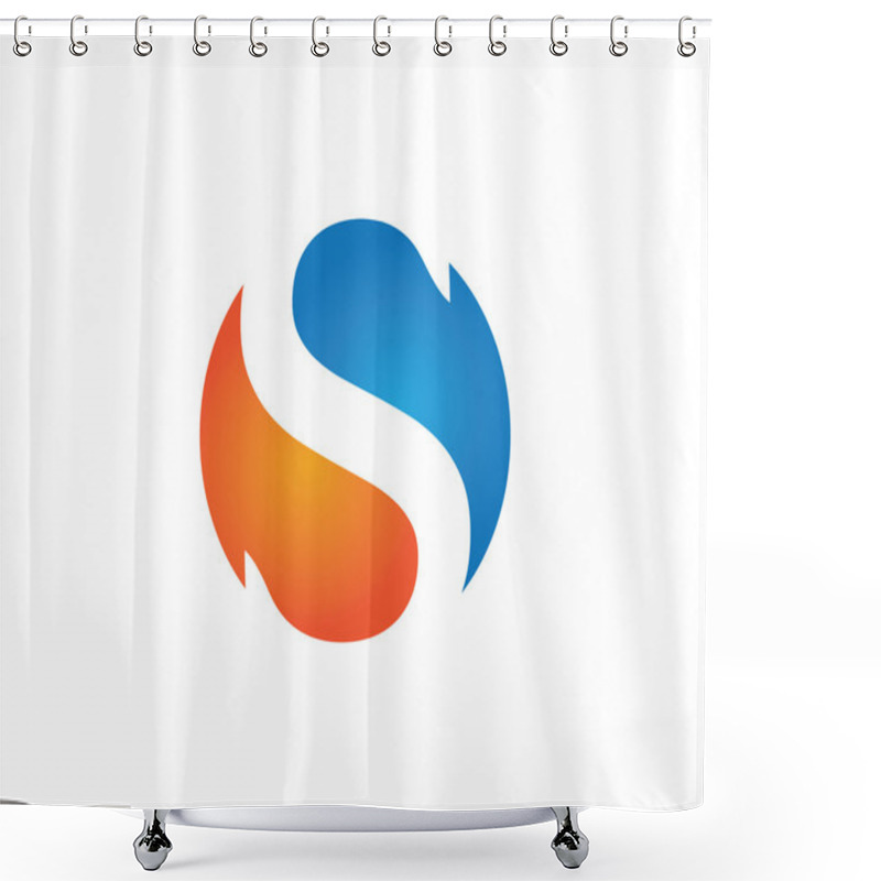 Personality  Water Wave Logo Template Shower Curtains