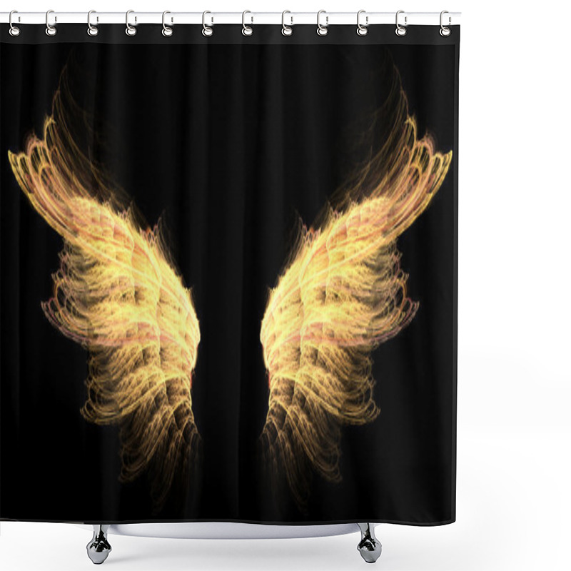 Personality  Hell Gold Wings Shower Curtains