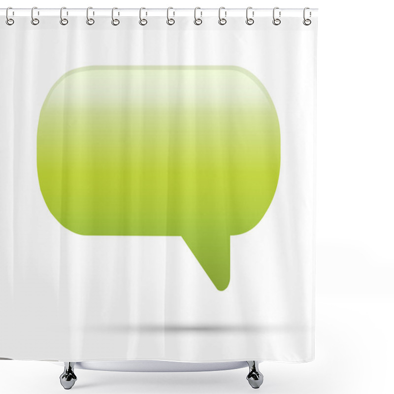 Personality  Green Glassy Empty Speech Bubble Web Button Shower Curtains