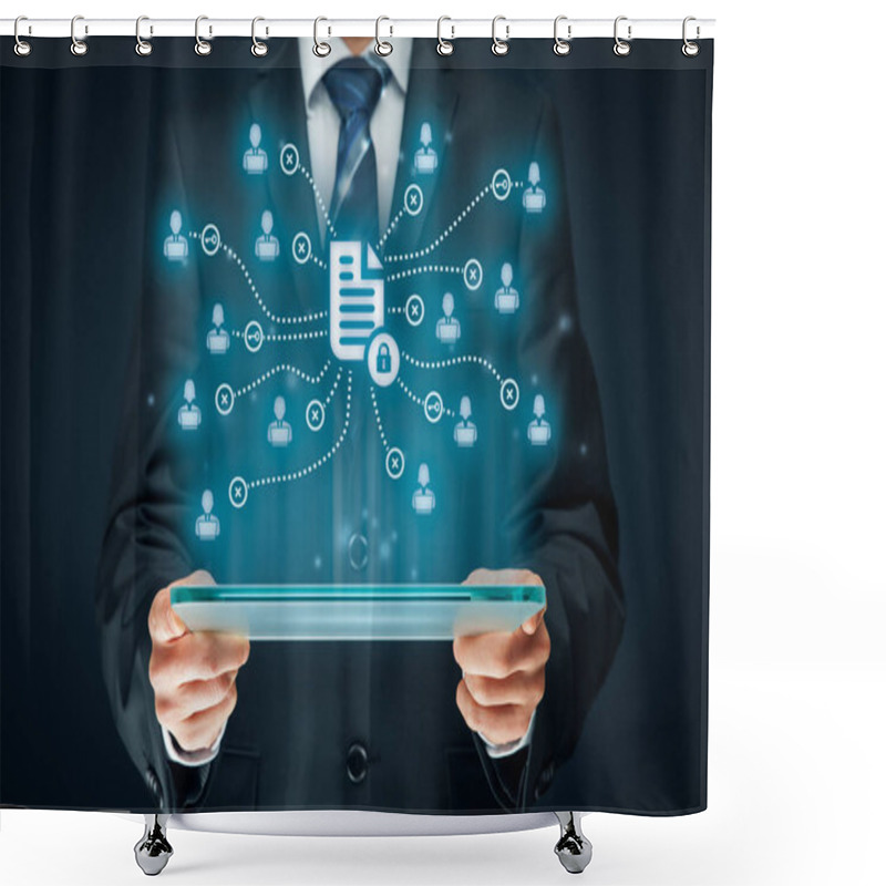 Personality  Data Management And Privacy Concept Shower Curtains