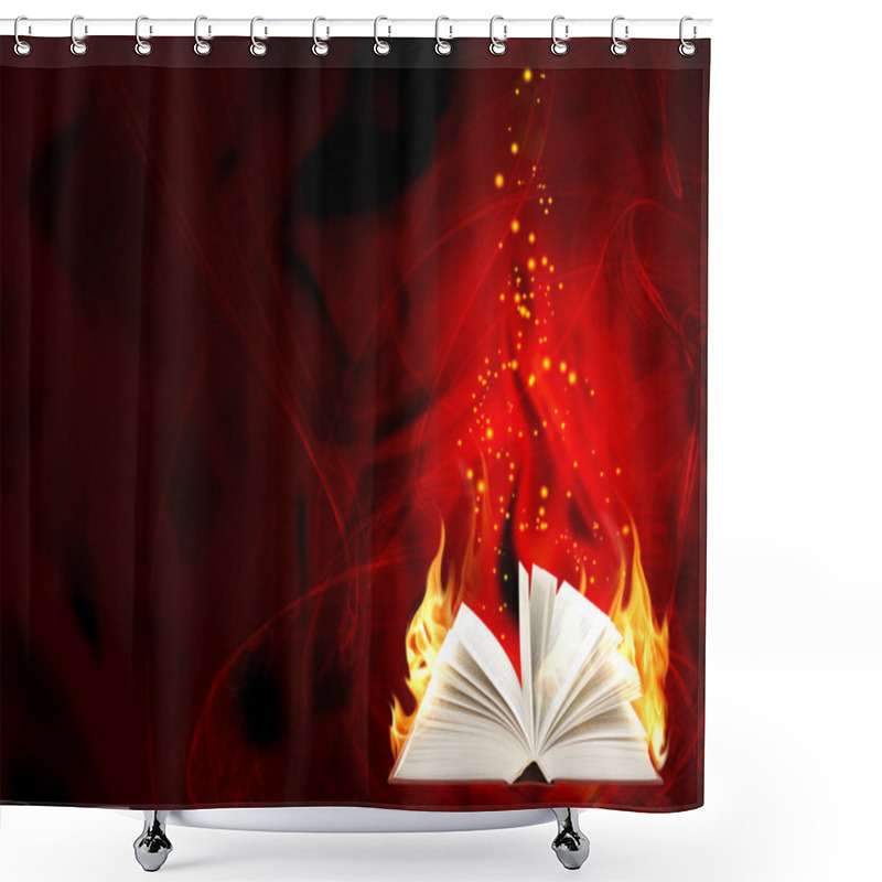 Personality  Book Of Magic Fire Shower Curtains