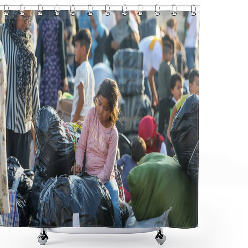 Personality  Refugees And Migrants Disembark To The Port Of Thessaloniki Afte Shower Curtains