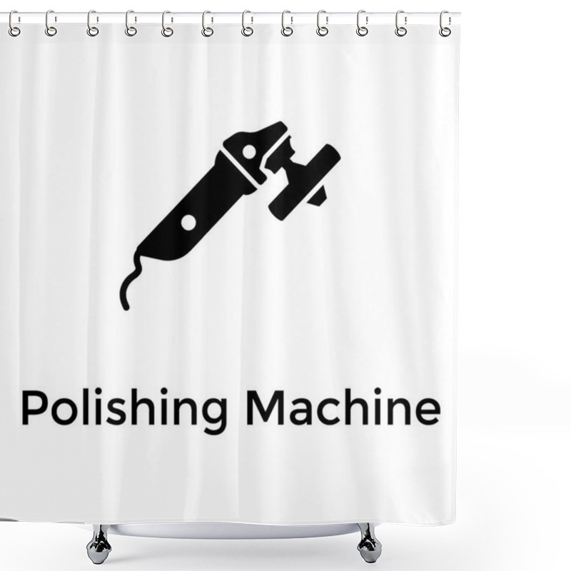 Personality  Polishing Machine Glyph Icon Design  Shower Curtains