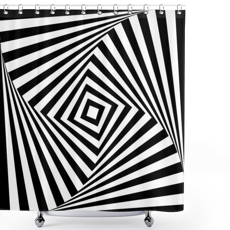 Personality  Rotating Abstract Squares Background Shower Curtains