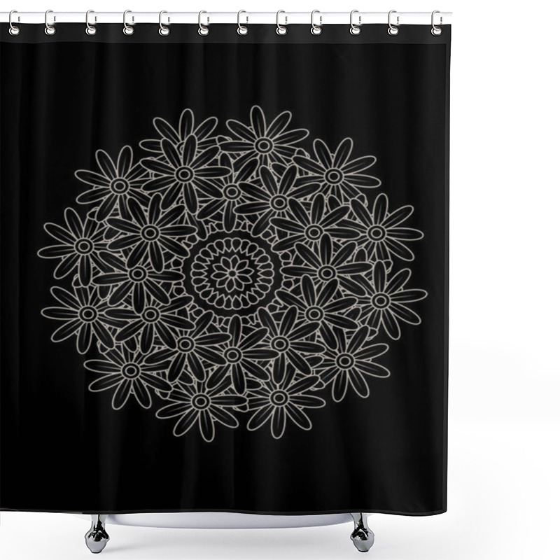 Personality  Floral Mandala Pattern Shower Curtains