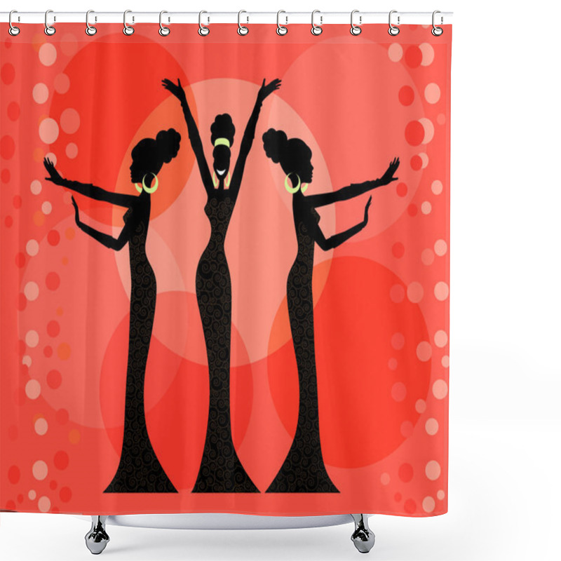 Personality  Retro Divas, Silhouettes Shower Curtains