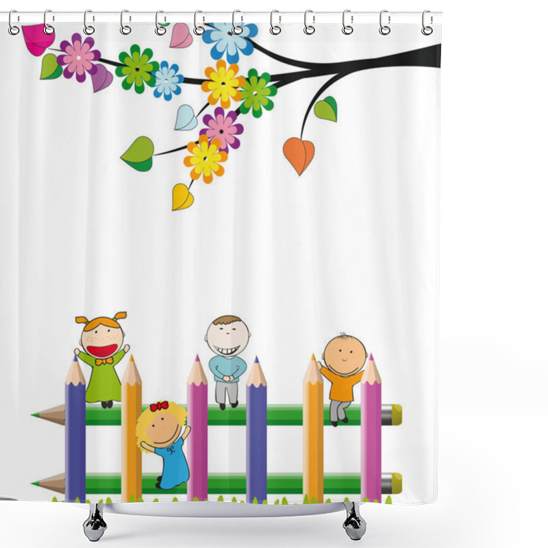 Personality  Happy Kids Shower Curtains