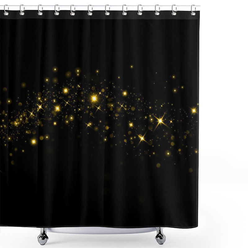 Personality  Glittering Stars On Bokeh Background Shower Curtains