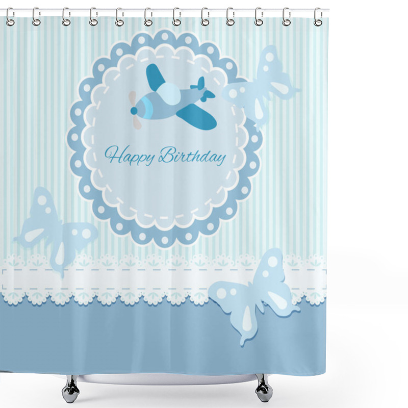 Personality  Vector Birthday Card,  Vector Illustration   Shower Curtains