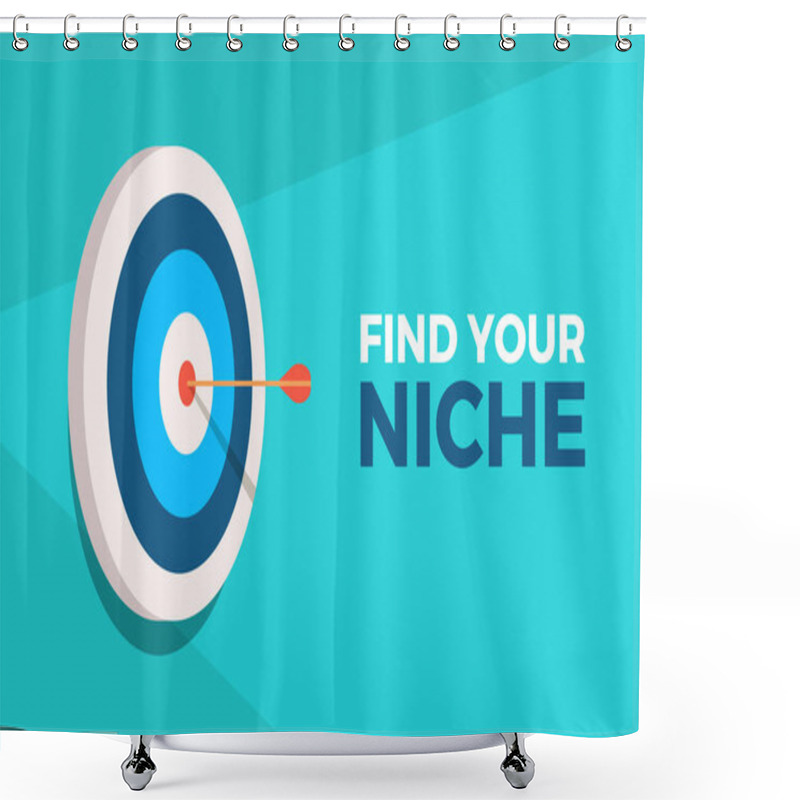 Personality   Find Your Niche Aim Background Banner Shower Curtains