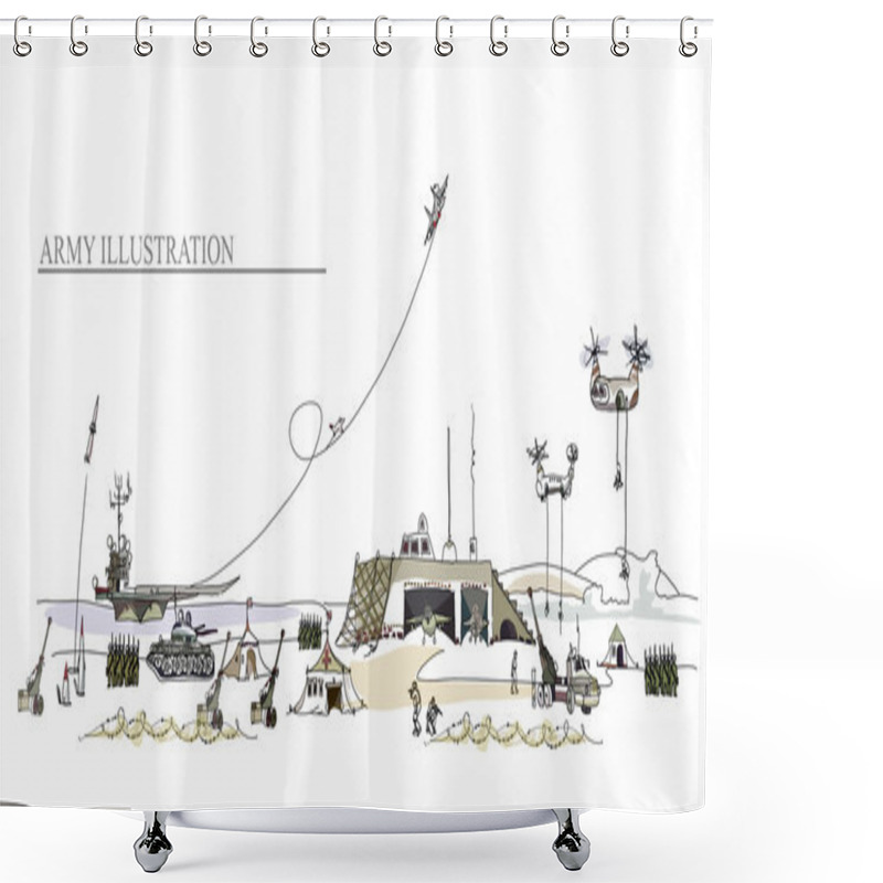 Personality  Army Illustration, Military Concept Shower Curtains