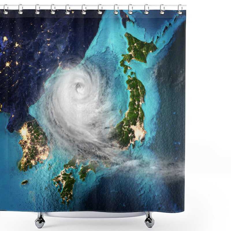 Personality  Japan And Korea. Elements Of This Image Furnished By NASA. 3D Rendering Shower Curtains