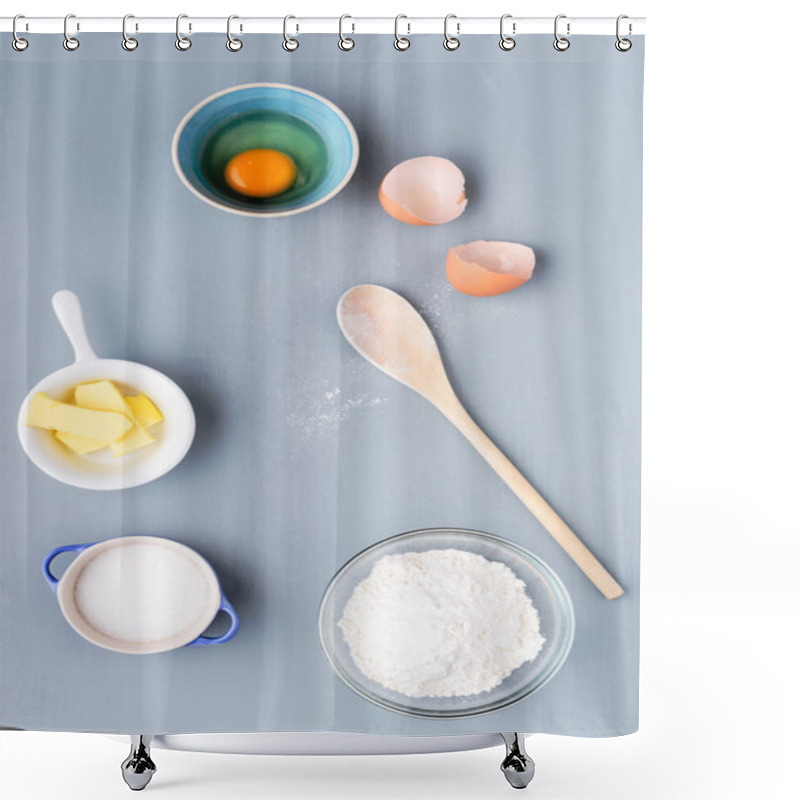 Personality  Wooden Spoon With Ingredients Shower Curtains