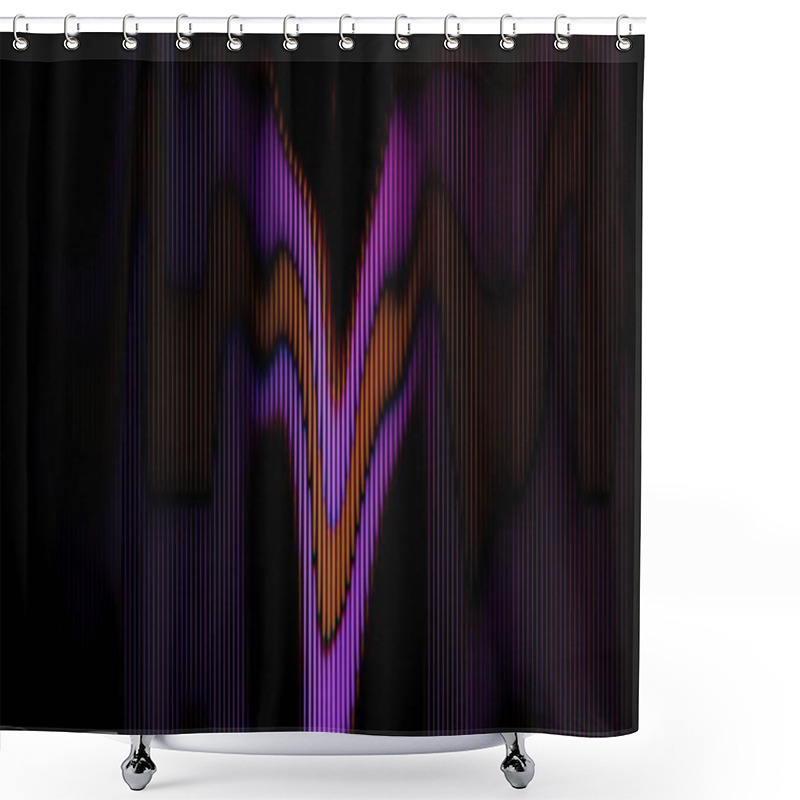 Personality  Abstract Vertical Lines With Vibrant Purple And Orange Waves Shower Curtains