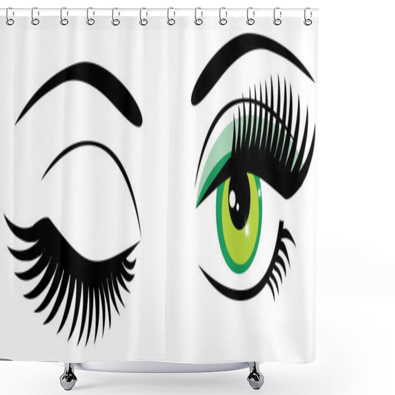 Personality  Eyes Winking Shower Curtains