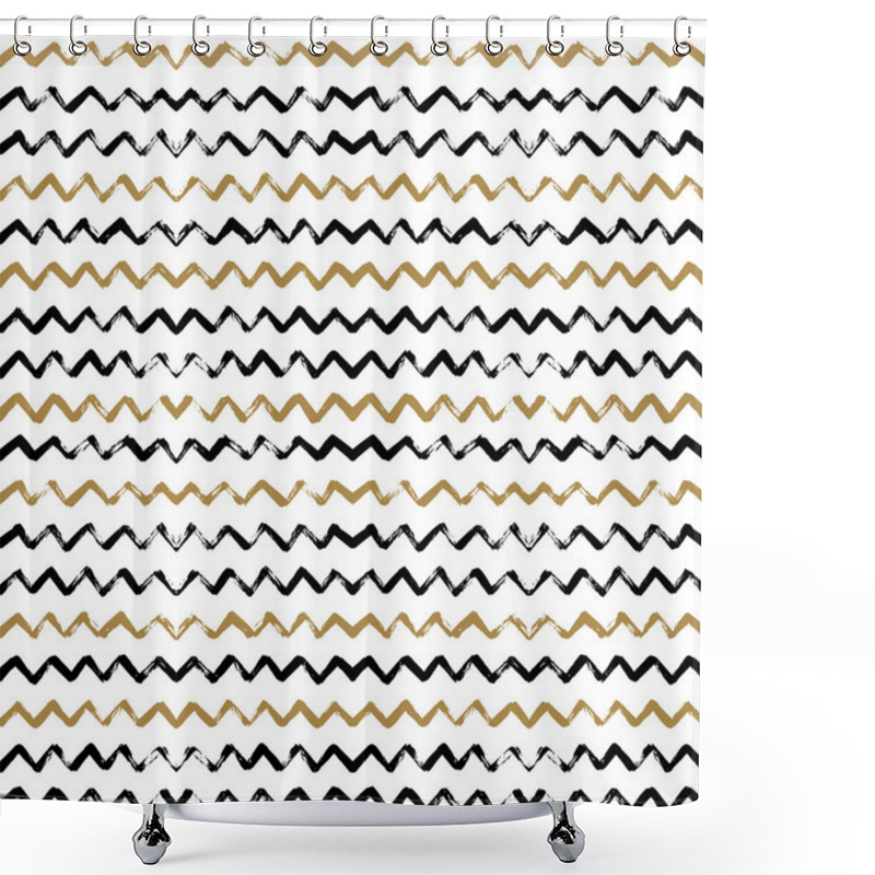 Personality    Seamless Pattern With Zigzag Stripes. Shower Curtains